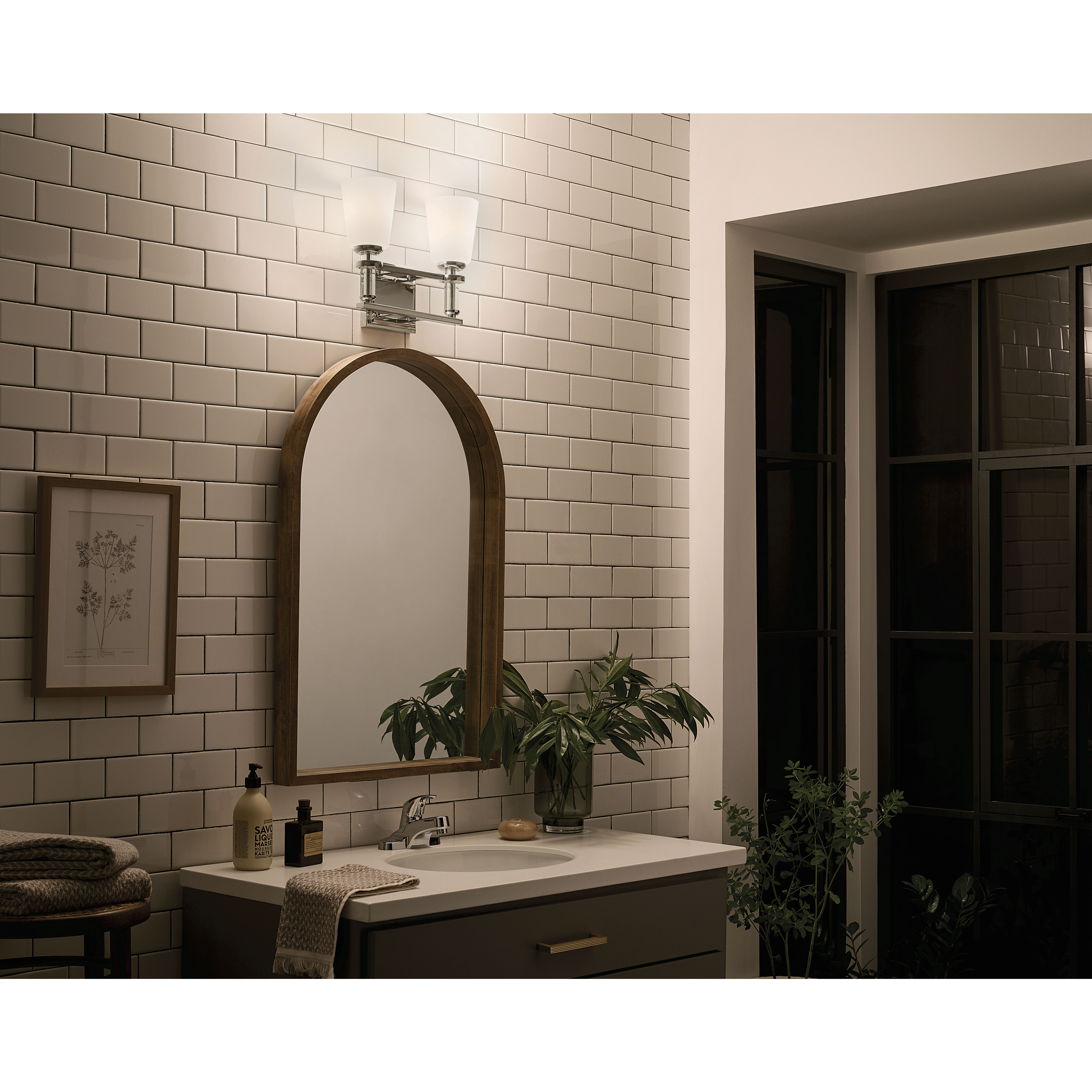 Rosalind 2 Light 14.25 inch Polished Nickel Bath Vanity Light Wall Light