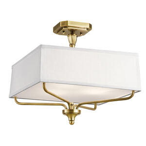 Arlo 3 Light 15 inch Natural Brass Semi Flush Light Ceiling Light
