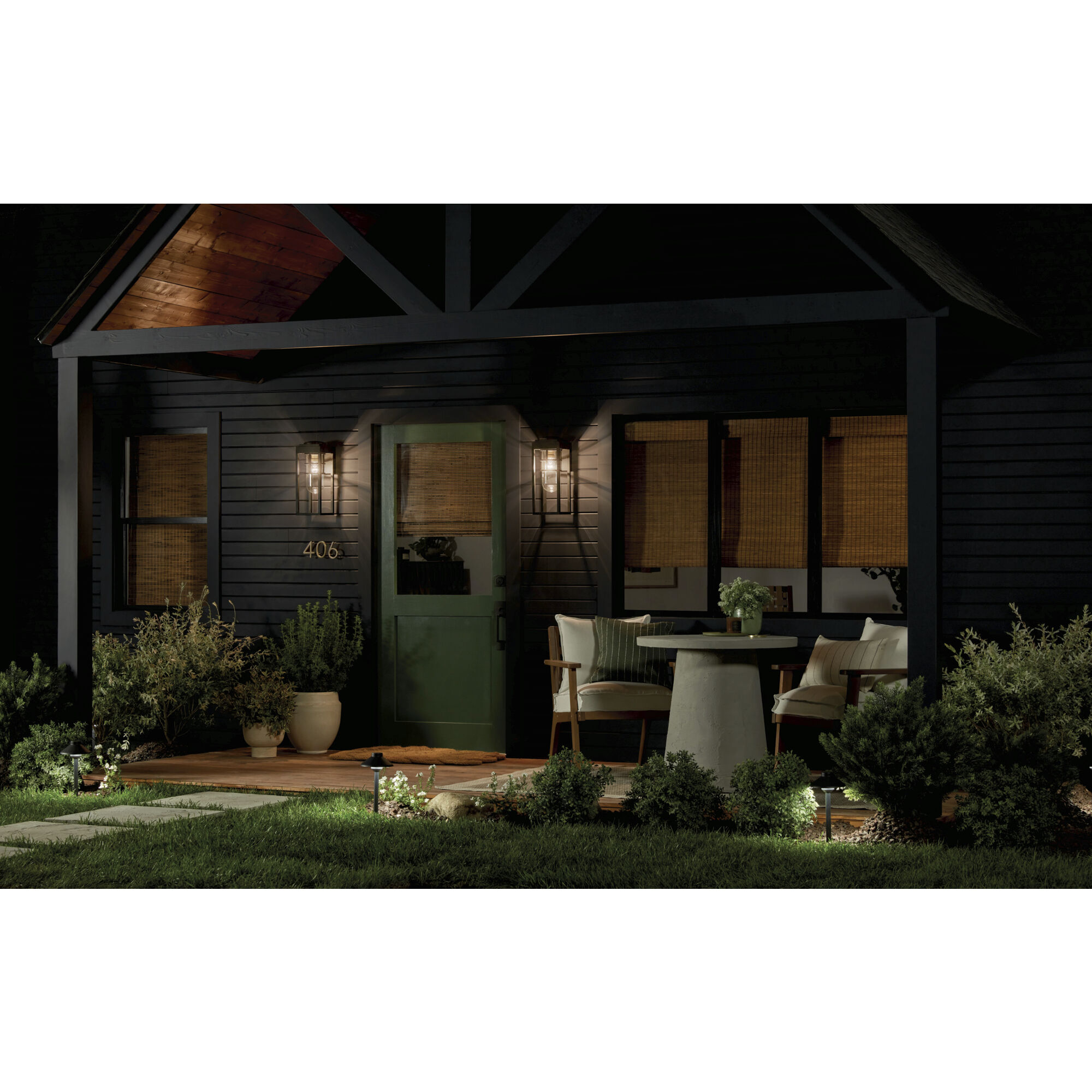 Black front porch shop lights