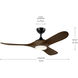 Mylo 52 inch Satin Black with Aged Walnut Blades Ceiling Fan