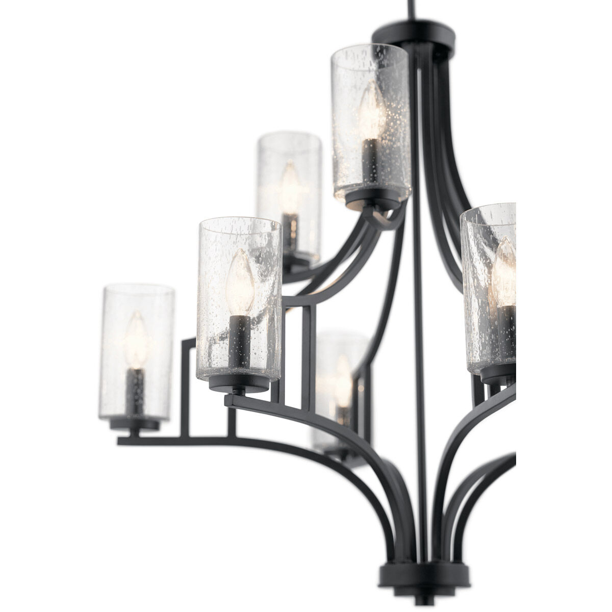 Vara 9 Light 32 inch Distressed Black Chandelier 2 Tier Ceiling Light