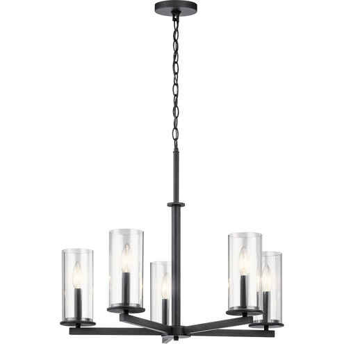 Crosby 5 Light 26 inch Black Chandelier 1 Tier Medium Ceiling Light, 1 Tier Medium