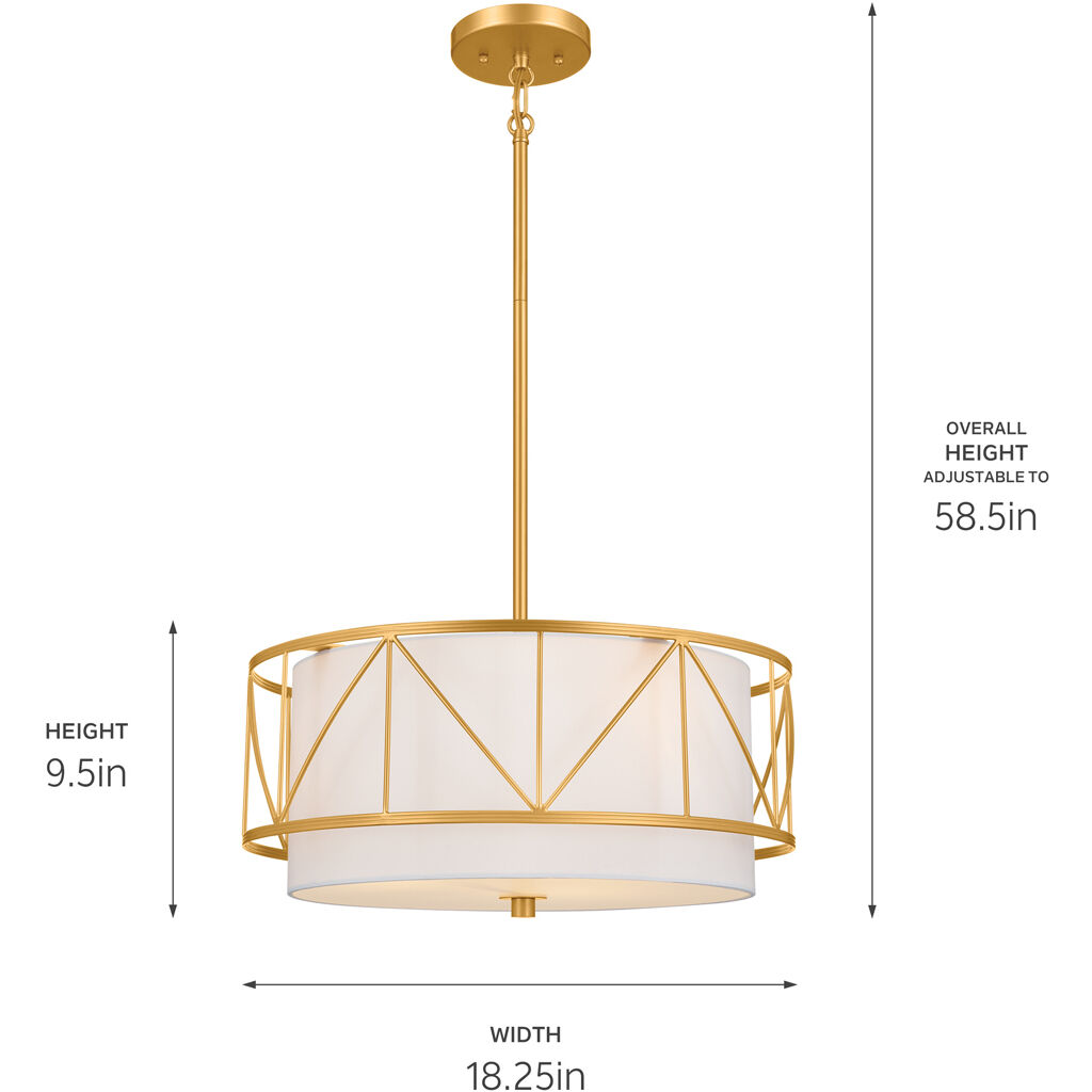Birkleigh 3 Light 18 inch Classic Gold Flush Mount Ceiling Light