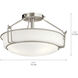 Alkire 3 Light 17 inch Brushed Nickel Semi Flush Light Ceiling Light
