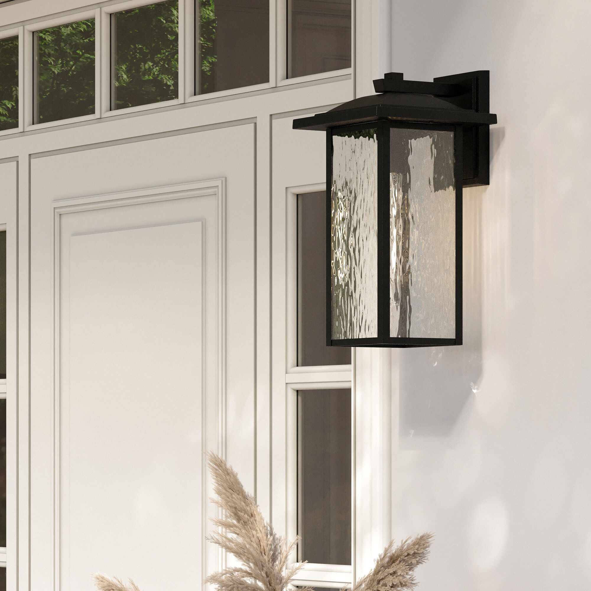 Capanna 1 Light 20 inch Textured Black Outdoor Wall Light