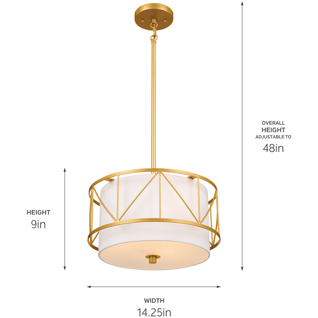 Birkleigh 3 Light 14 inch Classic Gold Flush Mount Ceiling Light