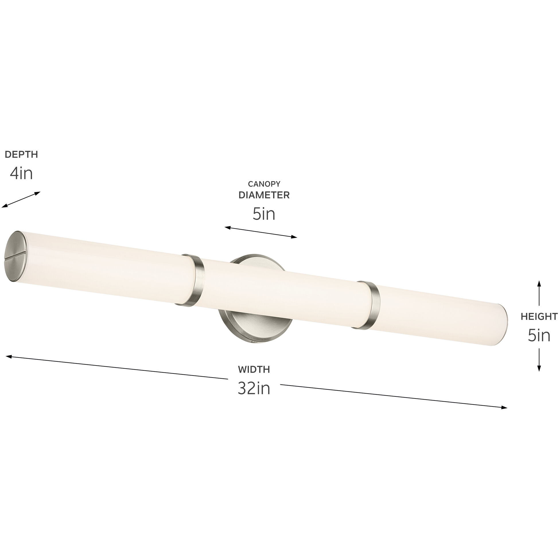 Rosh LED 32 inch Brushed Nickel Bath Bar Wall Light, Large