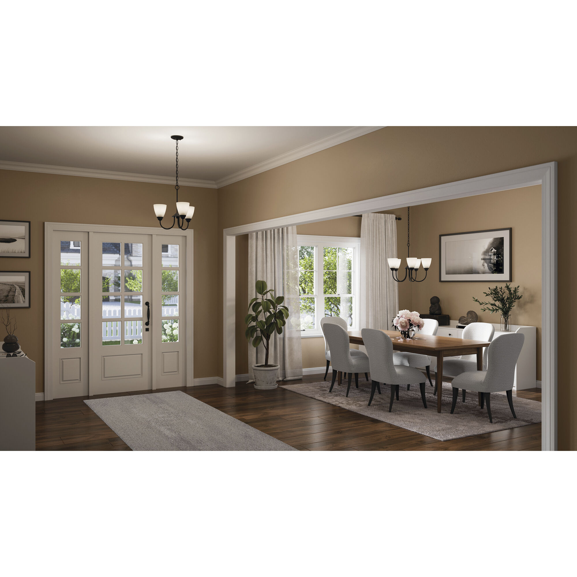 Jolie 3 Light Black Mini Chandelier Ceiling Light in Incandescent