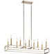 Finet 10 Light 9 inch Polished Nickel Chandelier Linear (Double) Ceiling Light