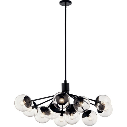 Silvarious 12 Light 26.75 inch Black Chandelier/Semi Flush Ceiling Light