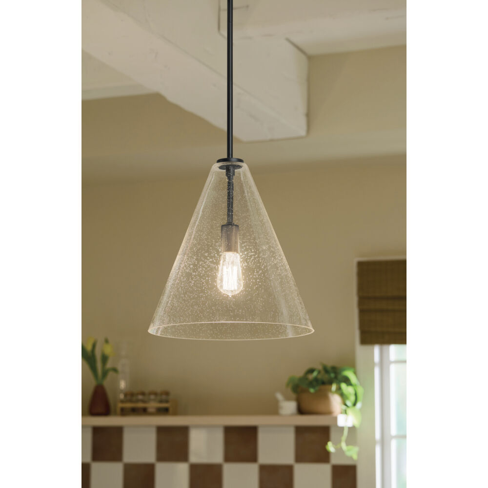 Everly 1 Light Black Pendant Ceiling Light