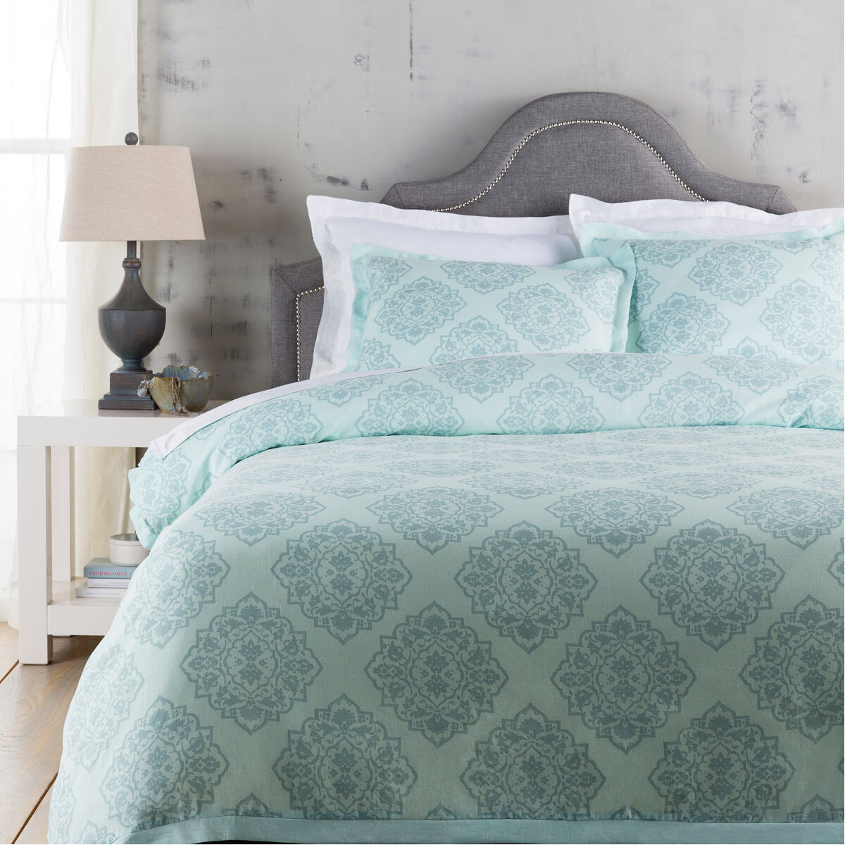 Anniston Ice Blue, Sage Full/Queen Duvet