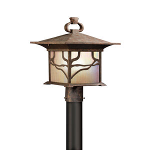 Morris 1 Light 15 inch Distressed Copper Outdoor Post Lantern