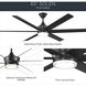 Solen 65 inch Matte Black Ceiling Fan