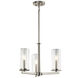 Crosby 3 Light 18 inch Brushed Nickel Chandelier/Semi Flush Ceiling Light