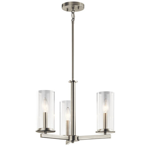 Crosby 3 Light 18 inch Brushed Nickel Chandelier/Semi Flush Ceiling Light