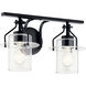 Everett 2 Light 16 inch Black Bath Vanity Light Wall Light