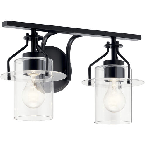 Everett 2 Light 16 inch Black Bath Vanity Light Wall Light