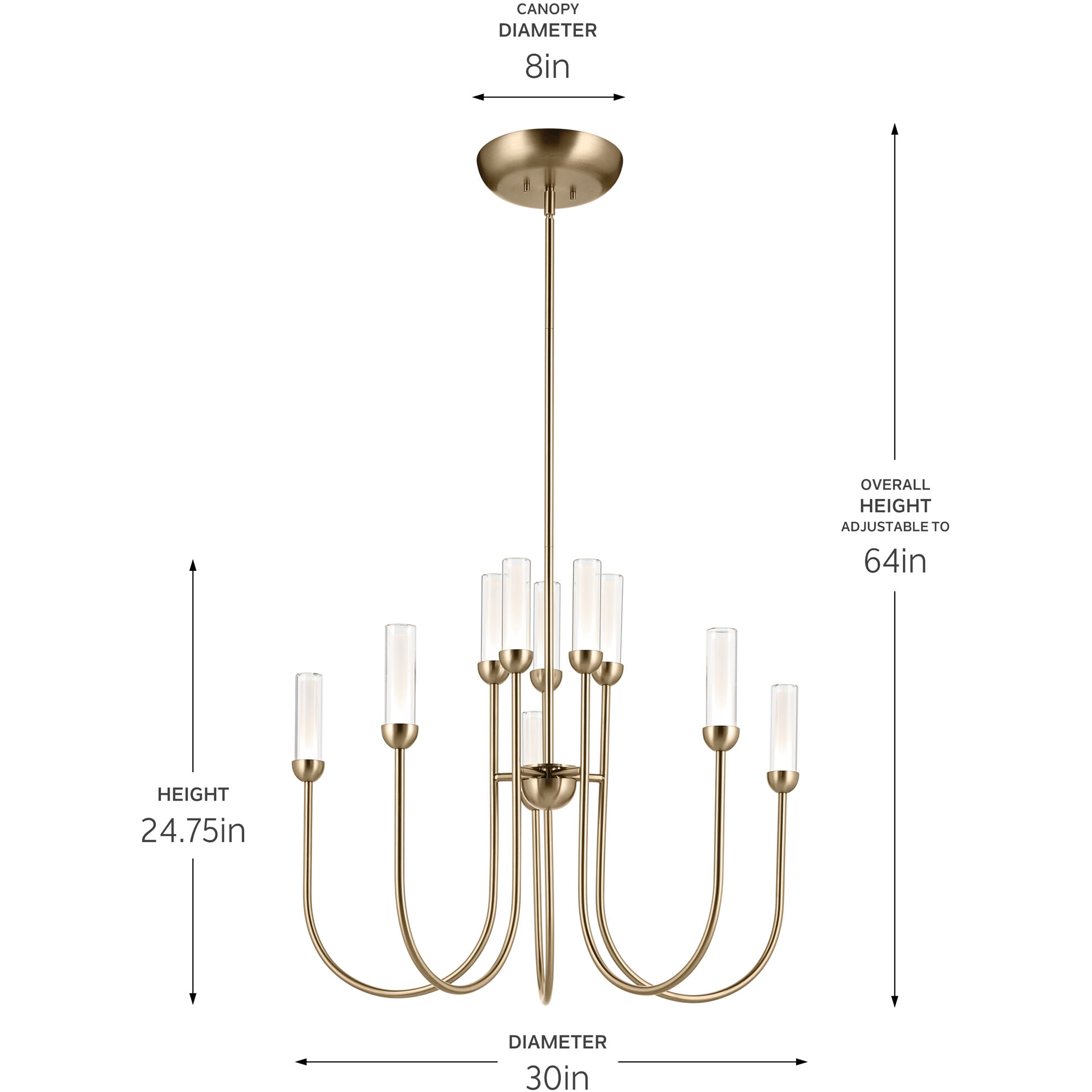 Moraine LED Champagne Bronze Chandelier Ceiling Light
