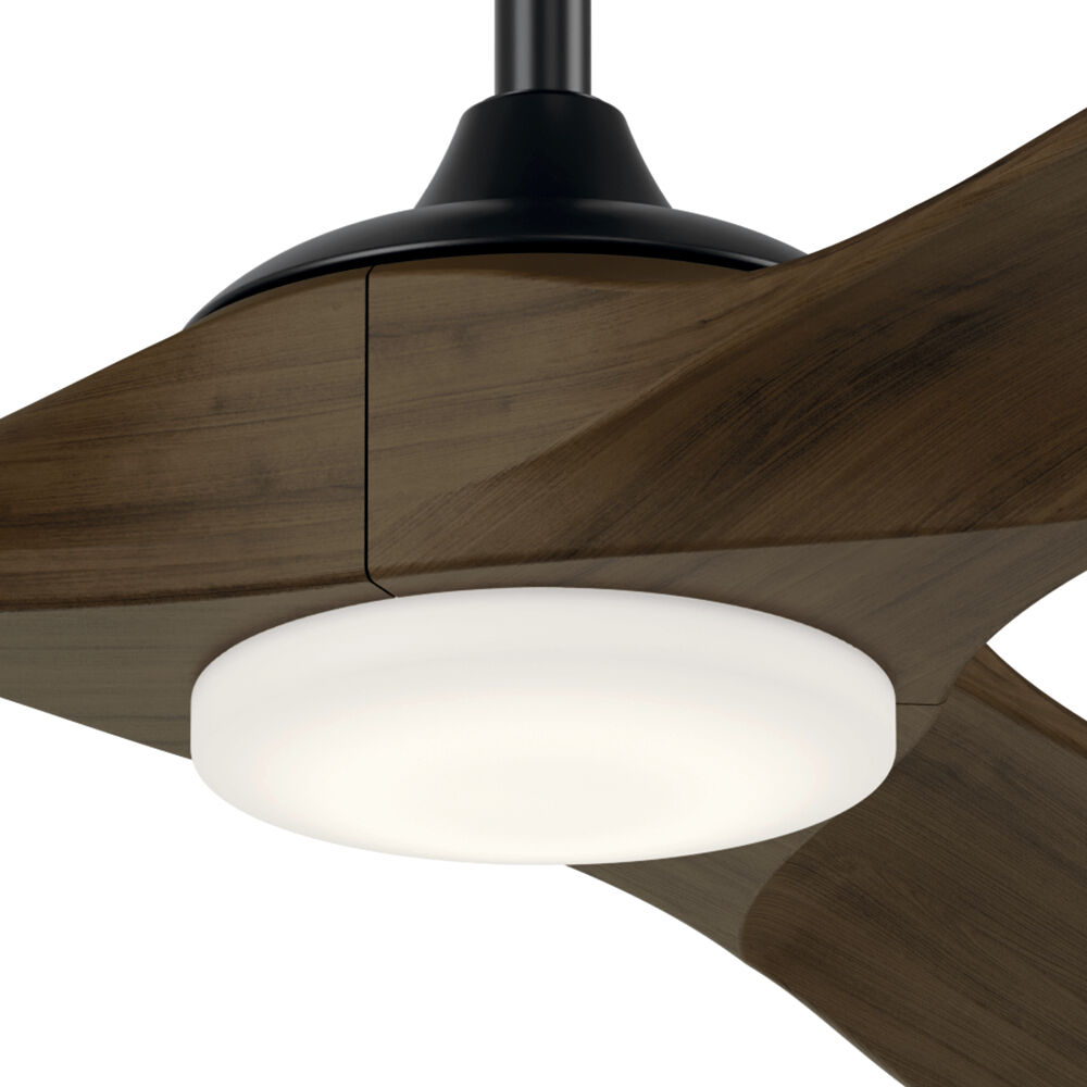Mylo 52 inch Satin Black with Aged Walnut Blades Ceiling Fan