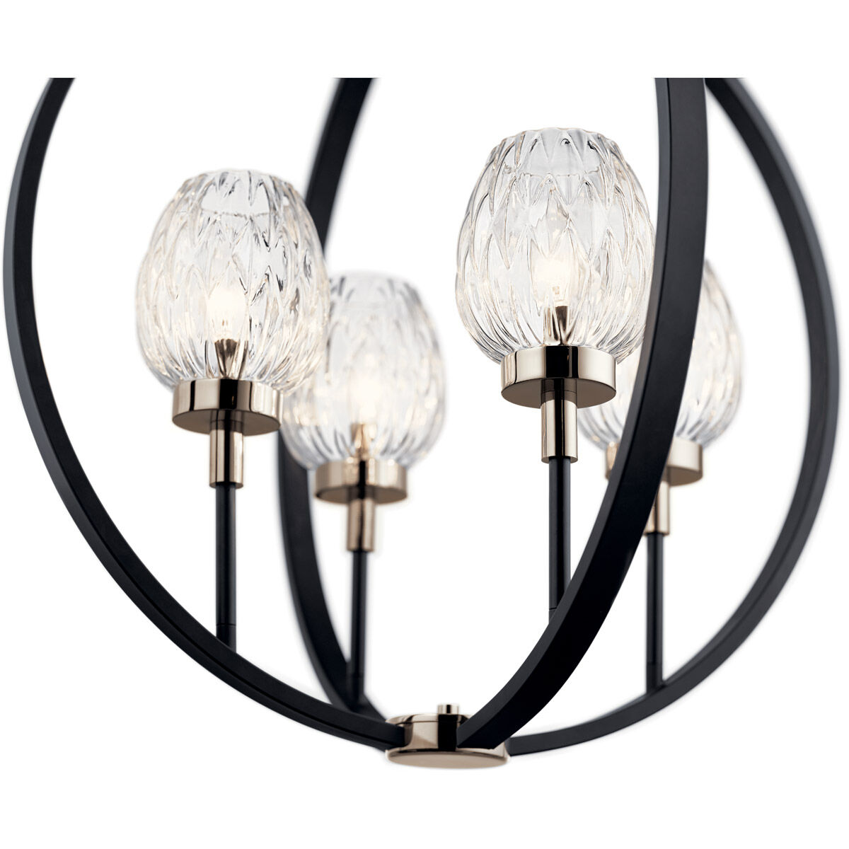 Moyra 4 Light 24 inch Black Chandelier 1 Tier Medium Ceiling Light, 1 Tier Medium