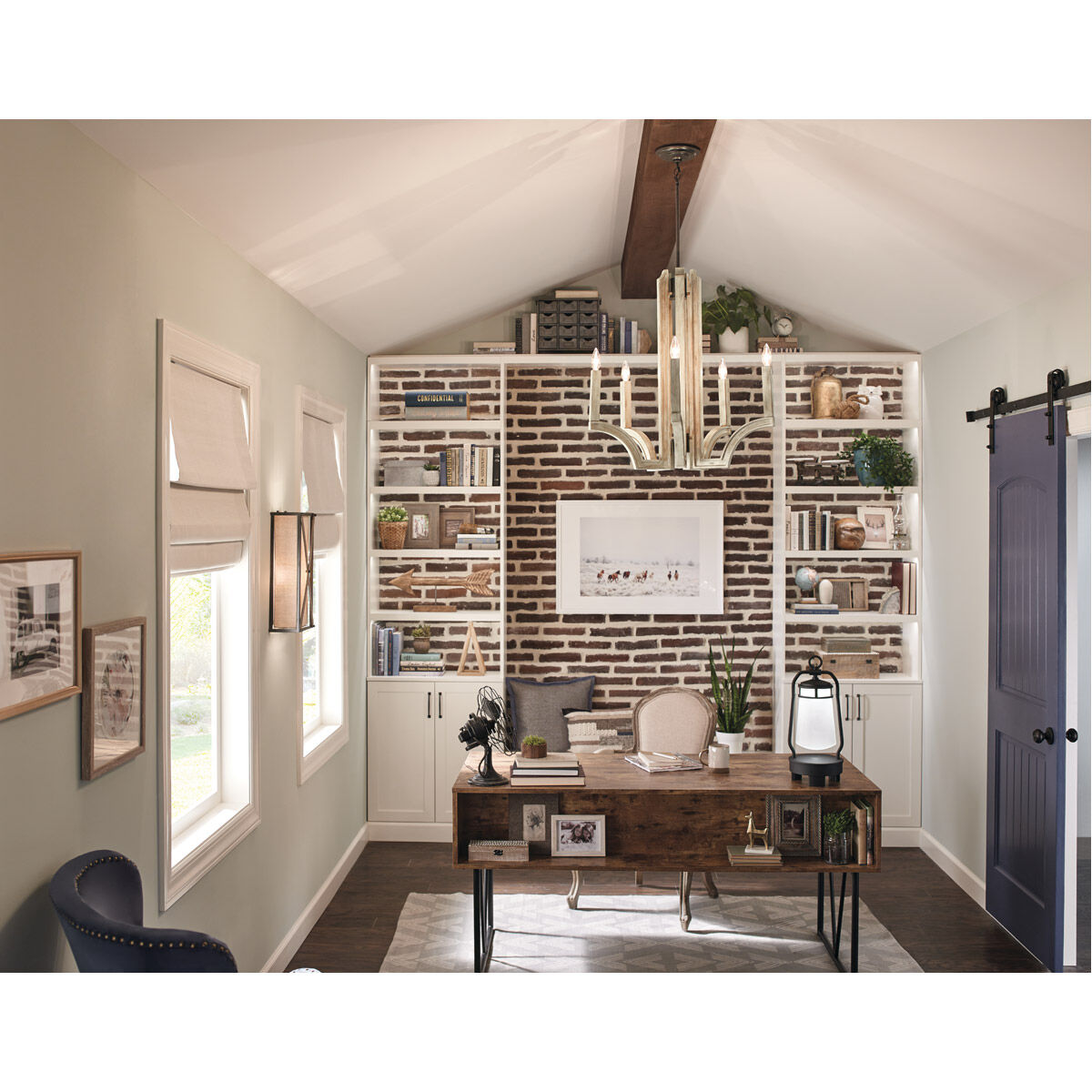 Botanica 5 Light 26 inch Anvil Iron Chandelier 1 Tier Medium Ceiling Light, Medium