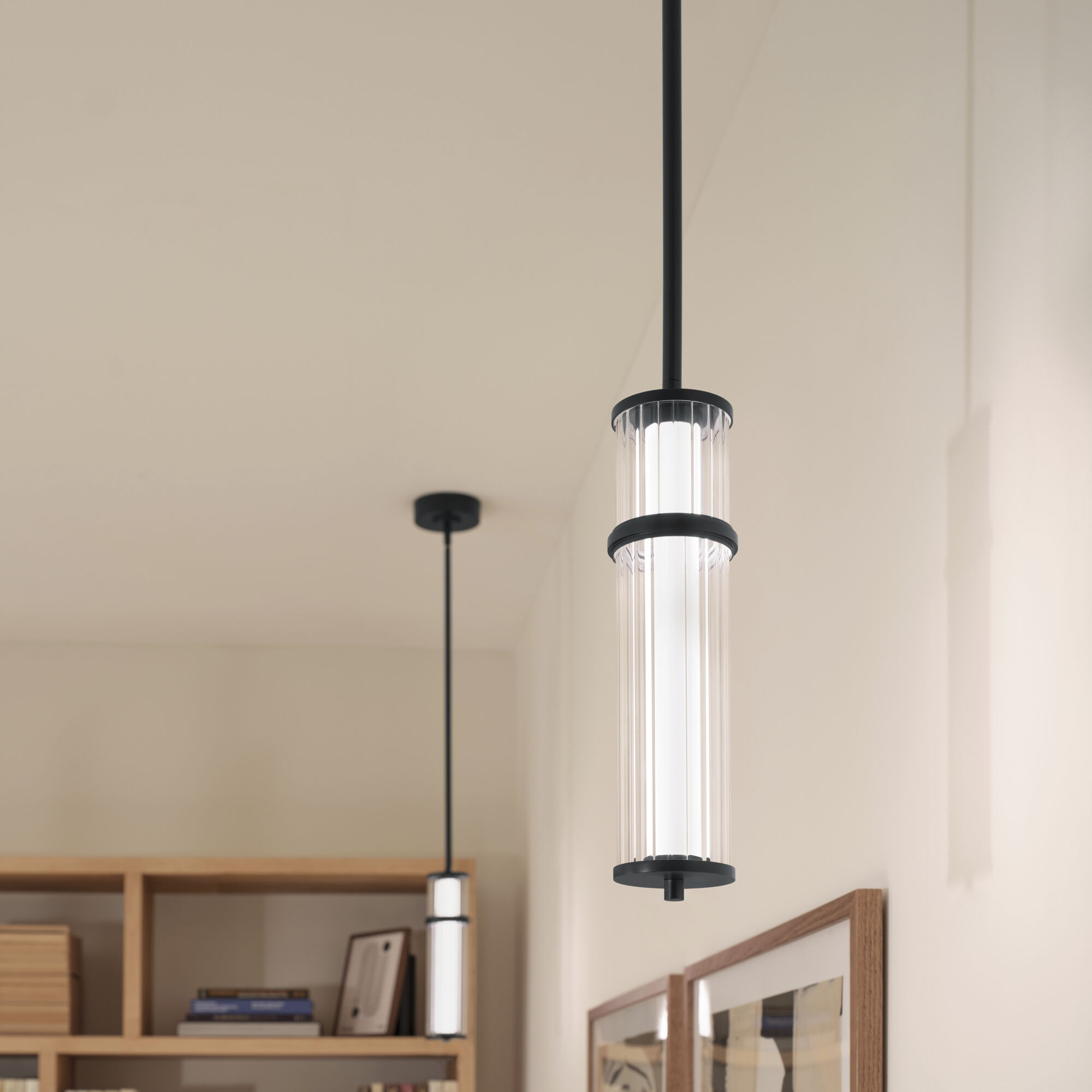Riven LED Black Mini Pendant Ceiling Light