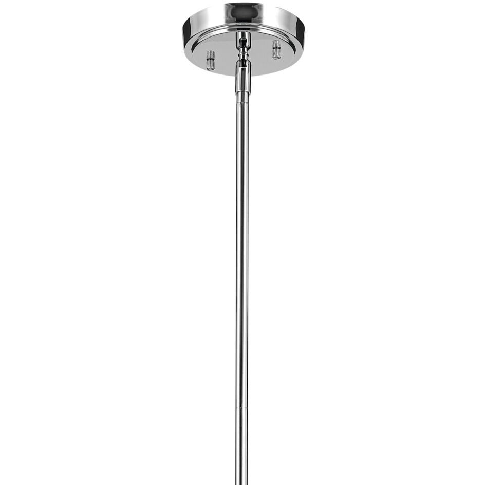 Everly 1 Light Chrome Pendant Ceiling Light in Clear Seeded