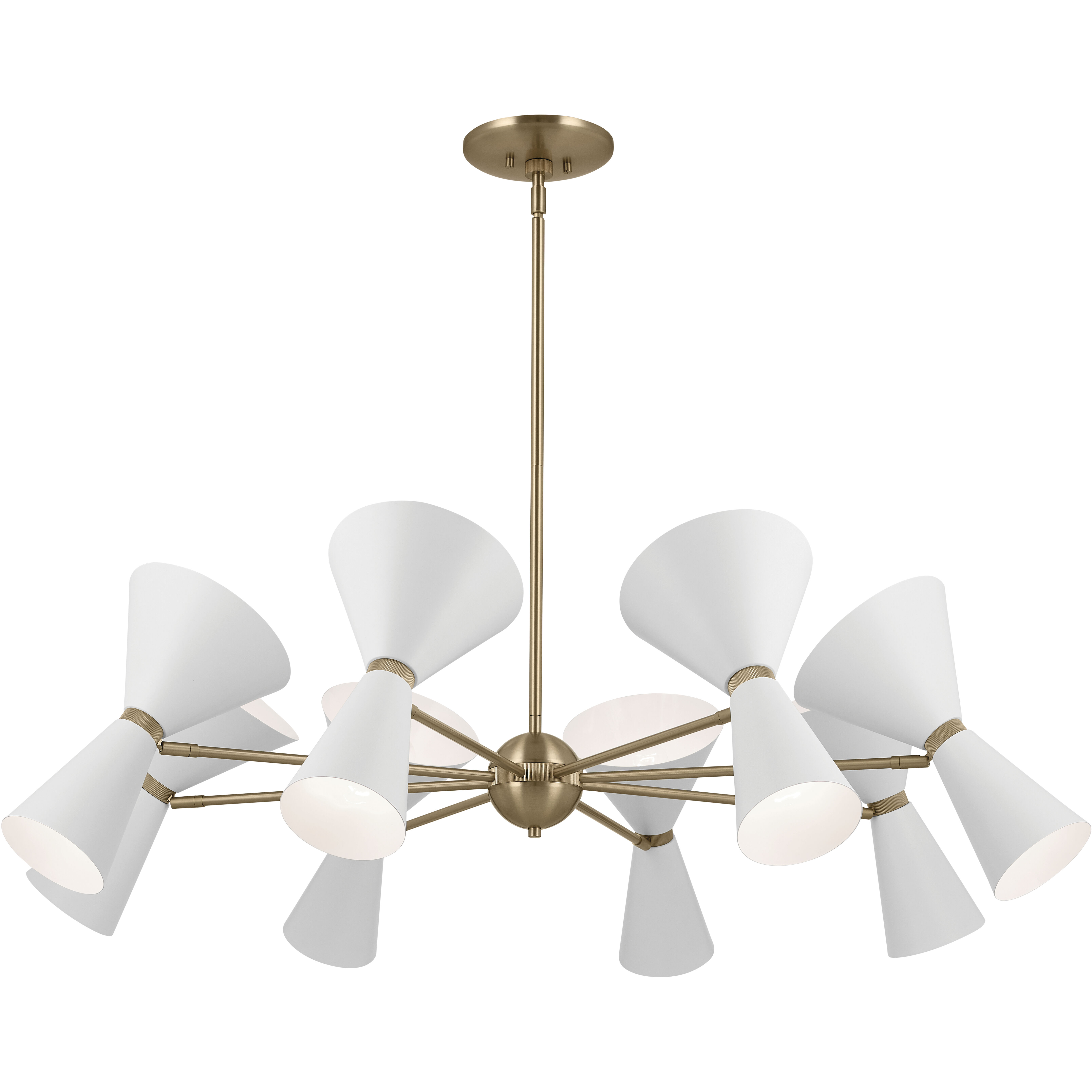 Phix LED 48.75 inch Champagne Bronze with White Chandelier Ceiling Light