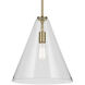 Everly 1 Light Natural Brass Pendant Ceiling Light