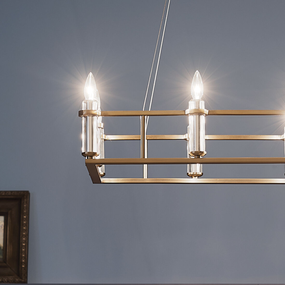 Rosalind 12 Light 17 inch Brushed Natural Brass Chandelier Linear Ceiling Light