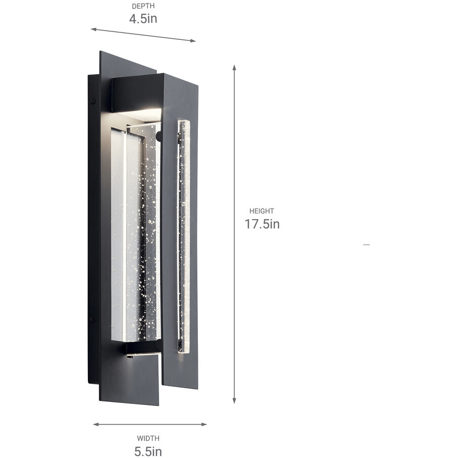 River Path LED 18 inch Textured Black Outdoor Wall, Medium