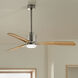 Ridley 60 inch Brushed Stainless Steel with Medium Oak Blades Ceiling Fan