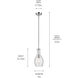 Everly 1 Light Chrome Pendant Ceiling Light in Clear Seeded