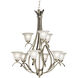 Dover 9 Light 27.75 inch Brushed Nickel Chandelier 2 Tier Ceiling Light