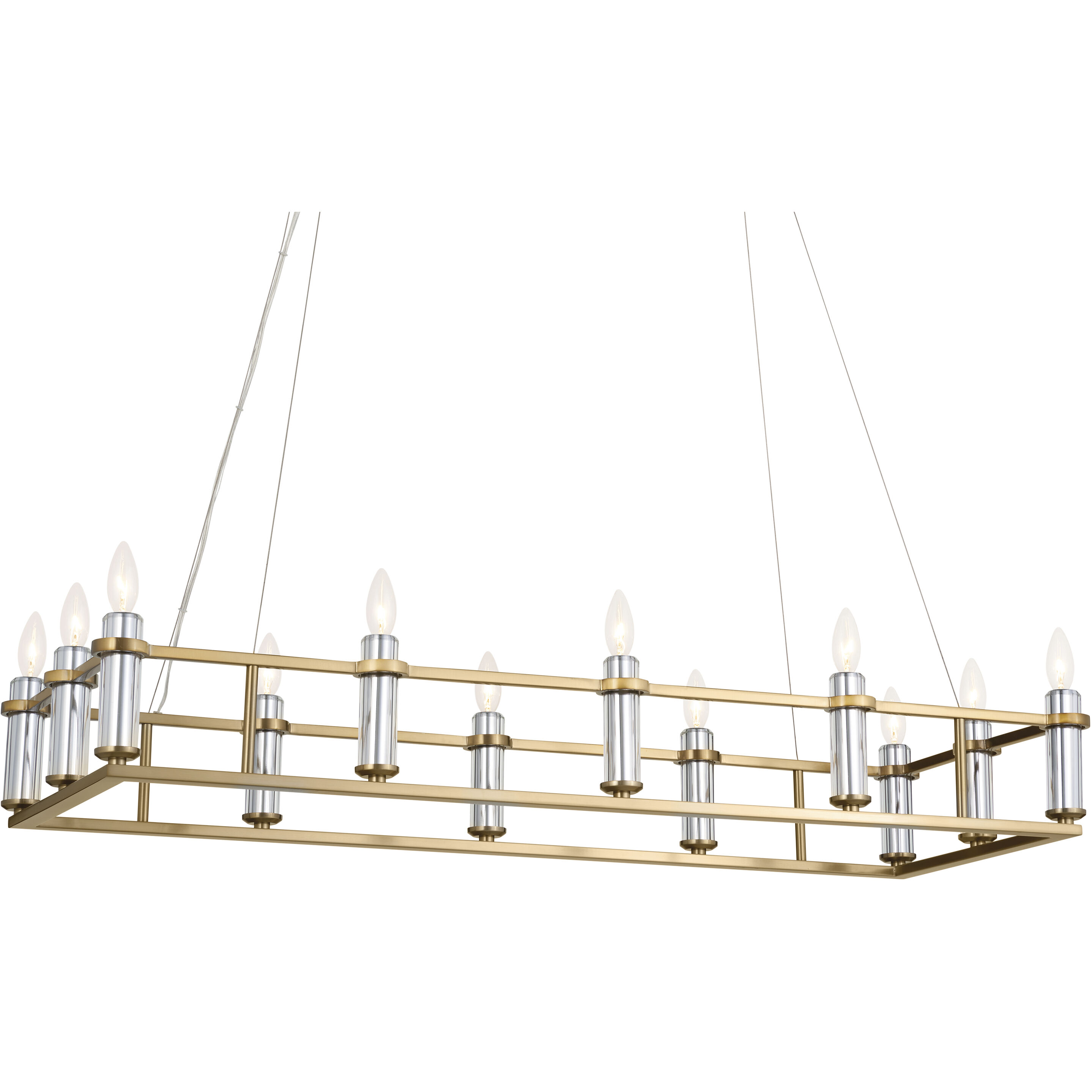 Rosalind 12 Light 17 inch Brushed Natural Brass Chandelier Linear Ceiling Light