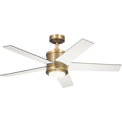Brahm 48 inch Natural Brass with Walnut/White Blades Ceiling Fan