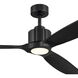 Calyx 60 inch Matte Black with Solid Wood Matte Black Blades Indoor Ceiling Fan