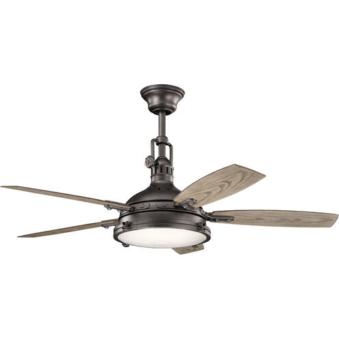 Hatteras Bay 52 inch Anvil Iron with Walnut Blades Ceiling Fan