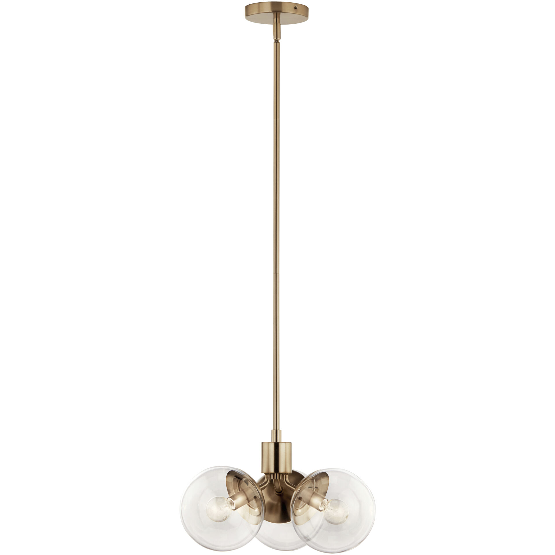 Silvarious 3 Light Champagne Bronze Chandelier/Semi Flush Ceiling Light in Clear