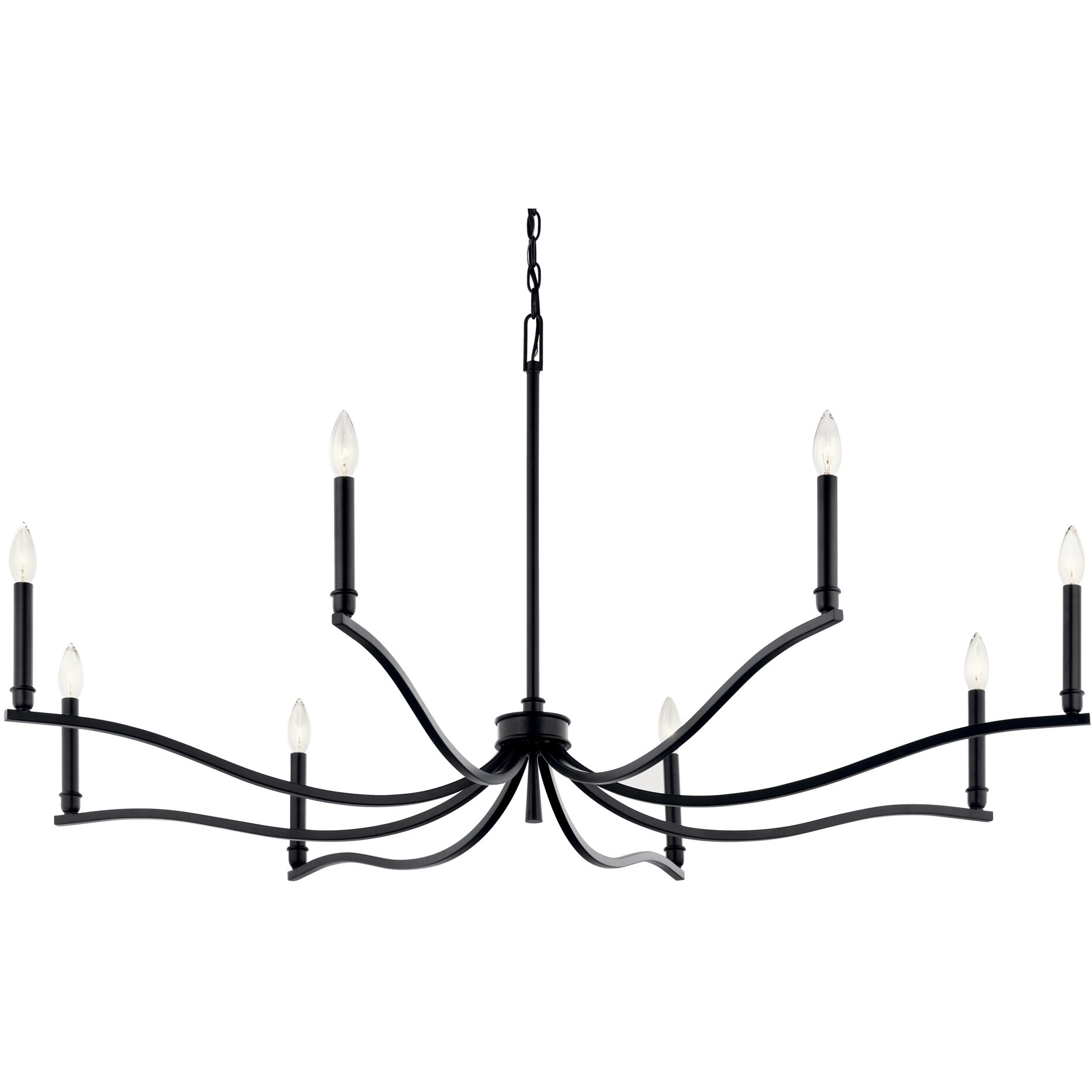 Malene 8 Light Black Chandelier Ceiling Light, 1 Tier Large