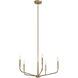 Madden 5 Light Champagne Bronze Chandelier Ceiling Light, 1 Tier Small