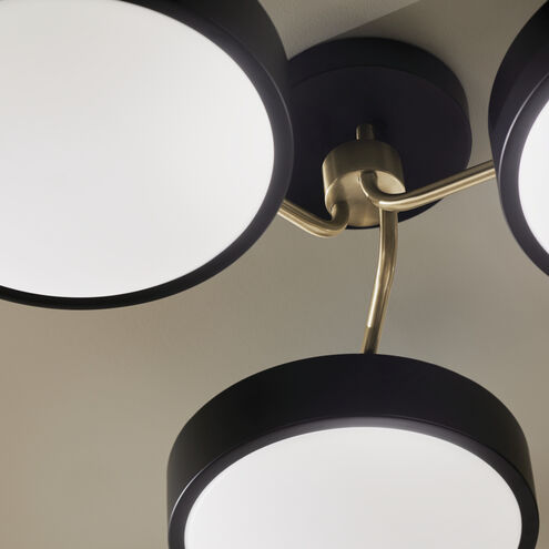 Sago LED 40 inch Black and Champagne Bronze Semi Flush Mount Ceiling Light