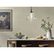 Laria 1 Light Black Pendant Ceiling Light in Clear