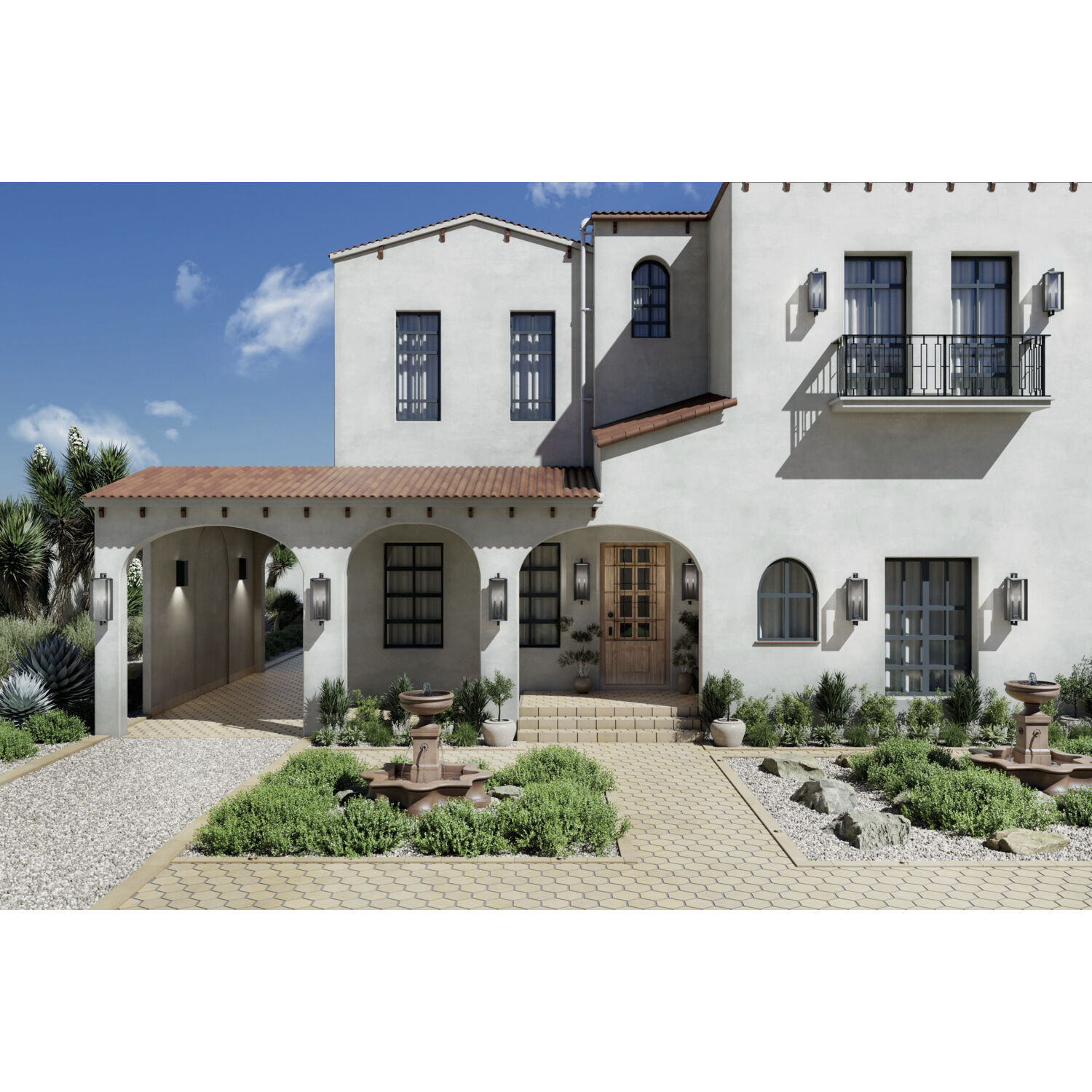 Kroft 2 Light 28 inch Black Textured Outdoor Wall, X-Large