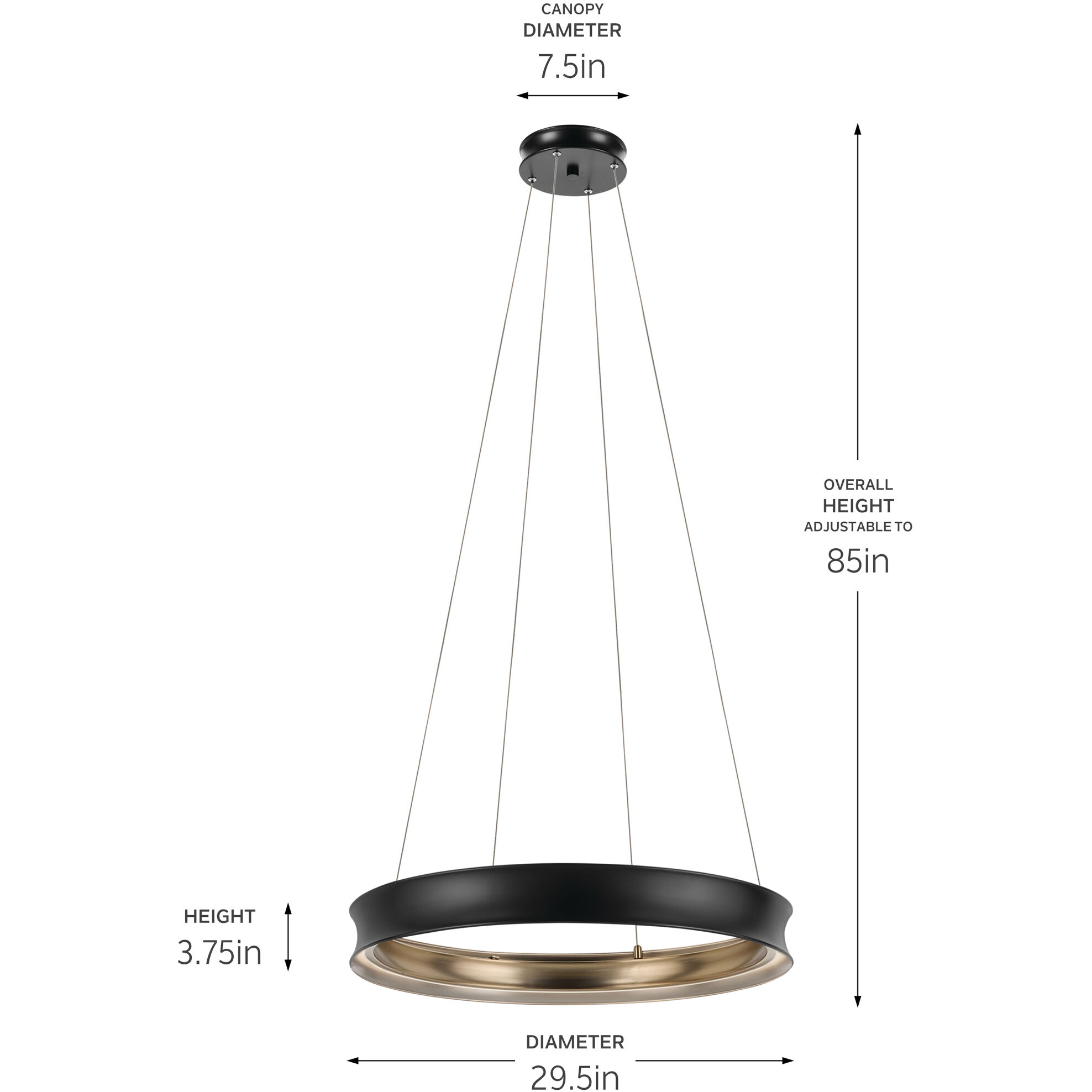 Larousse LED Black Chandelier Ceiling Light