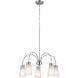 Erma 5 Light Brushed Nickel Chandelier Ceiling Light, Medium, 1 Tier