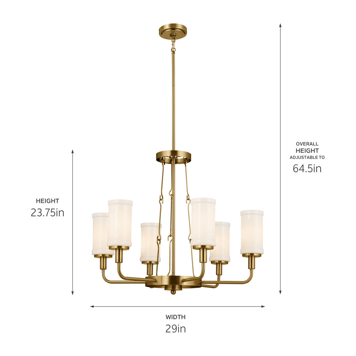 Homestead Vetivene 6 Light 29 inch Natural Brass Chandelier Ceiling Light, Vetivene