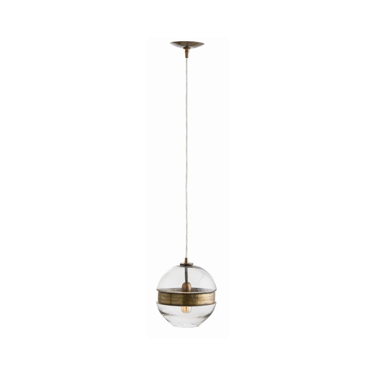 Garrison 1 Light 9.5 inch Antique Brass Pendant Ceiling Light, Round