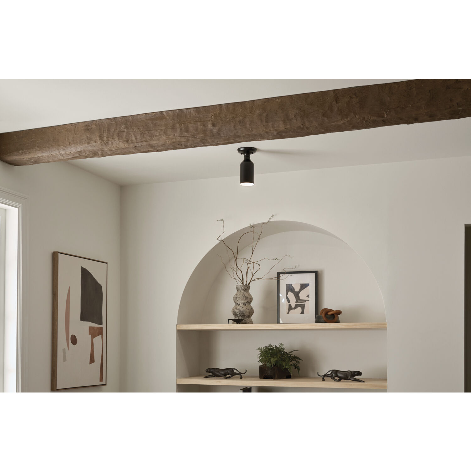 Sisu LED 5 inch Black Semi Flush Mount Ceiling Light